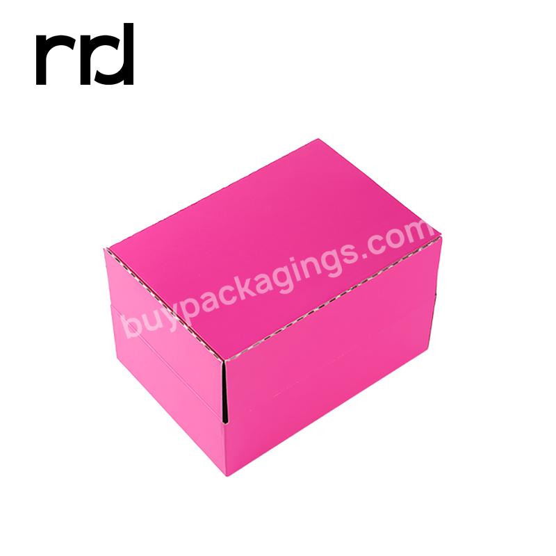 RR Donnelley Custom Logo Pink Customized Corrugated Paper Mailing Shoes Shipping Folding Gift Clothing Packaging Carton Box