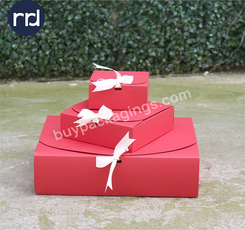 RR Donnelley Custom Printing Paper Cardboard Brown Kraft Paper Chocolate Bar Packaging Folding Calendar Gift Box with Ribbon