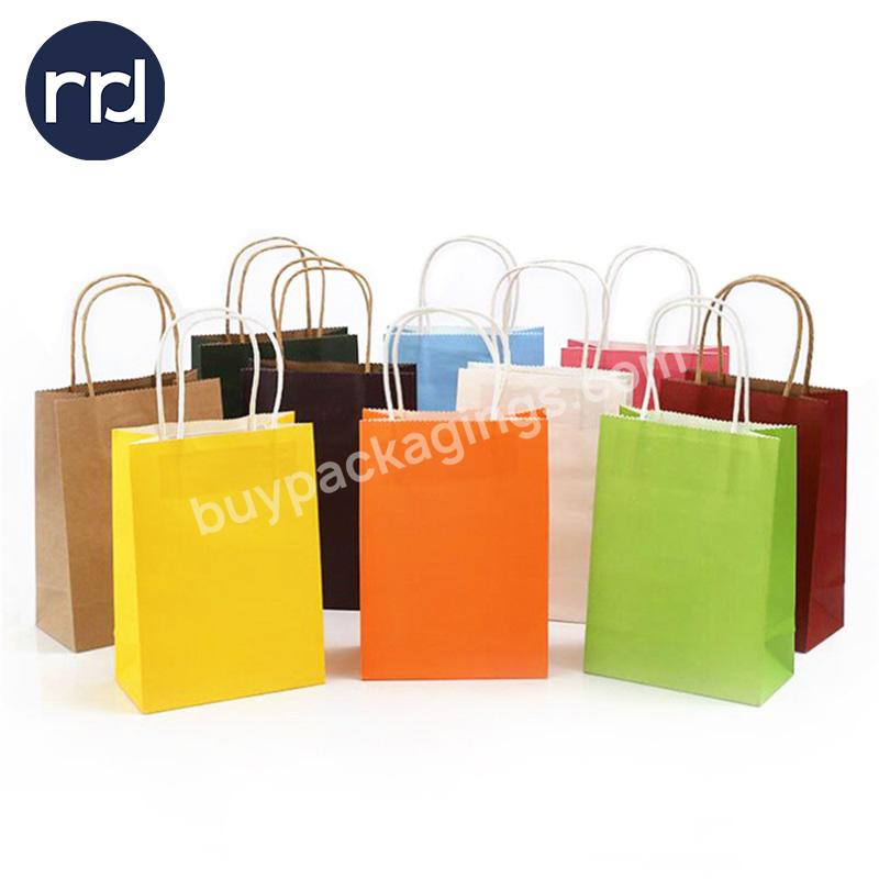 RR Donnelley Custom Printing Wholesale Recyclable Kraft Paper Takeaway Food Valentine'S Day Goodie Gift Bags With Handles