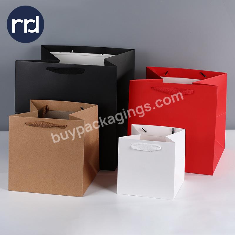 RR Donnelley Durable Wholesale Custom Logo Manufacturer Folding Luxury White Paper Clothing Gift Shopping Bags with Handles