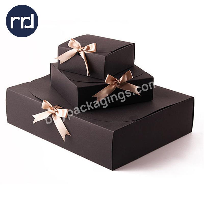 RR Donnelley Eco Friendly Flower Shipping Paper Packaging Plain Cardboard Custom Jewelry Packaging Gift Box with Ribbon