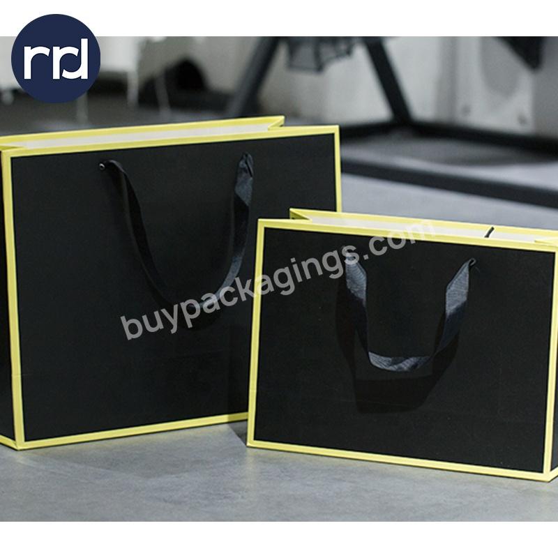 RR Donnelley Elegant Customized Logo Wine Cardboard Shopping Fancy Paper Gift Bag Paper Gift Bags With Ribbon Handles