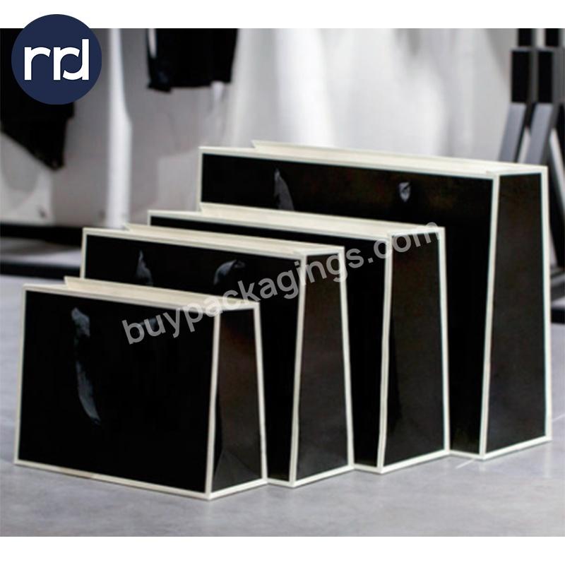 RR Donnelley Elegant Customized Logo Wine Cardboard Shopping Fancy Paper Gift Bag Paper Gift Bags With Ribbon Handles