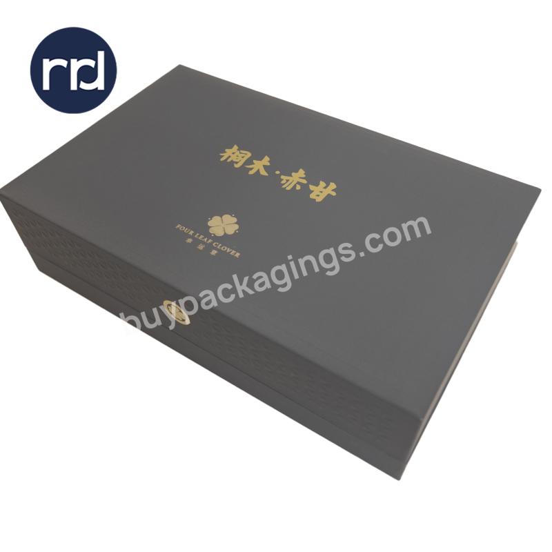 RR Donnelley Excellent Custom Cardboard Flat Pack Black Paper Perfume Essential Oil Cosmetic Face Mask Base and Lid Gift Box
