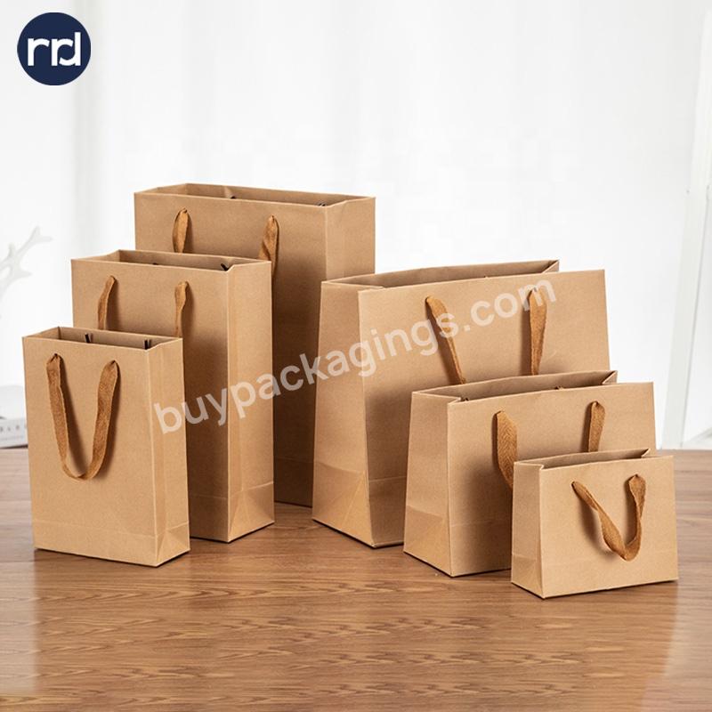 RR Donnelley High Quality recycled custom logo printed grocery packaging kraft paper shopping bags recycle paper bags
