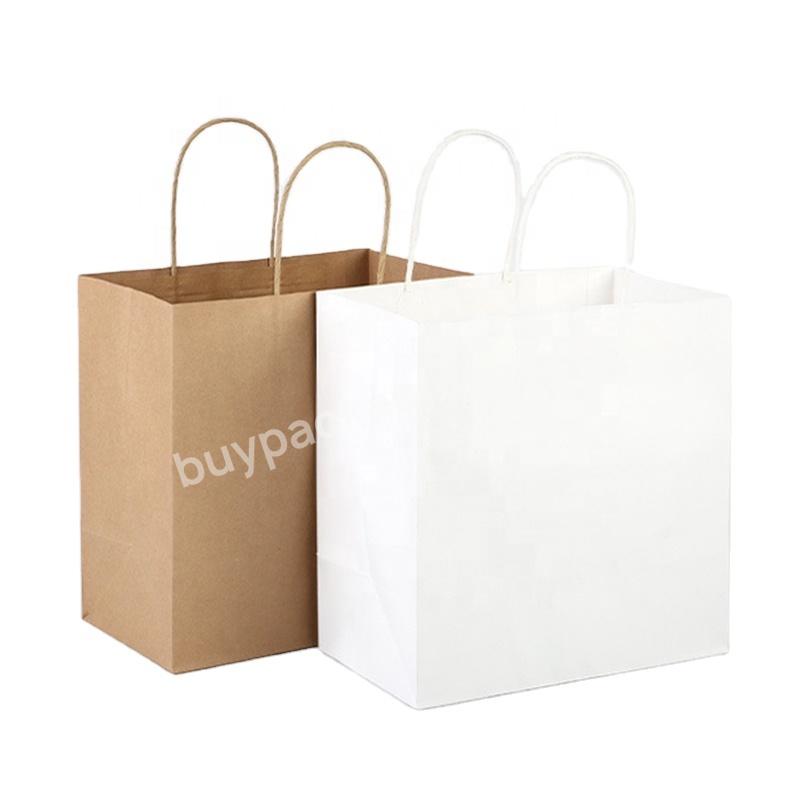 RR Donnelley Hot Sale Custom Logo Cheap Brown Kraft Paper Flat Handle Packaging Gift Tote Cosmetic Coffee Shopping Bag