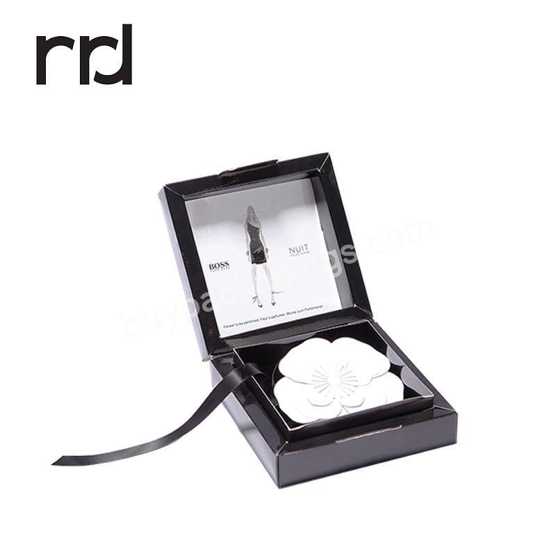RR Donnelley Luxury Moisture Proof Custom Black Paper Small Empty Makeup Brushes Unique Solid Perfume Bottle Packaging Gift Box