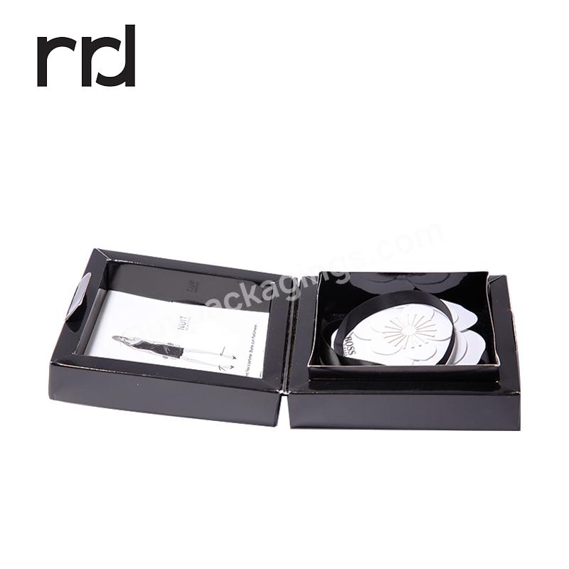 RR Donnelley Luxury Moisture Proof Custom Black Paper Small Empty Makeup Brushes Unique Solid Perfume Bottle Packaging Gift Box