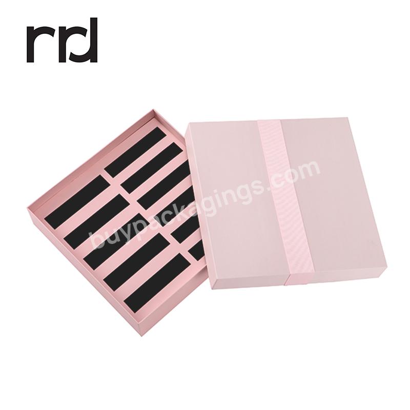 RR Donnelley Oem Manufacturer Customized Logo Fashion Custom Luxury Pink Beauty Cosmetic Candy Lipstick Gift Essential Oil Box