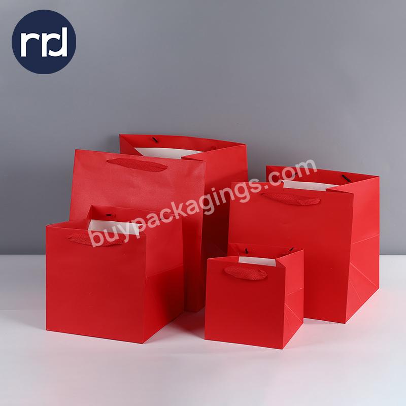 RR Donnelley OEM Wholesale Custom Designed Prime Cheap Red Wine Bottle Paper Clothing Shopping Tote Gift Bags with Handles