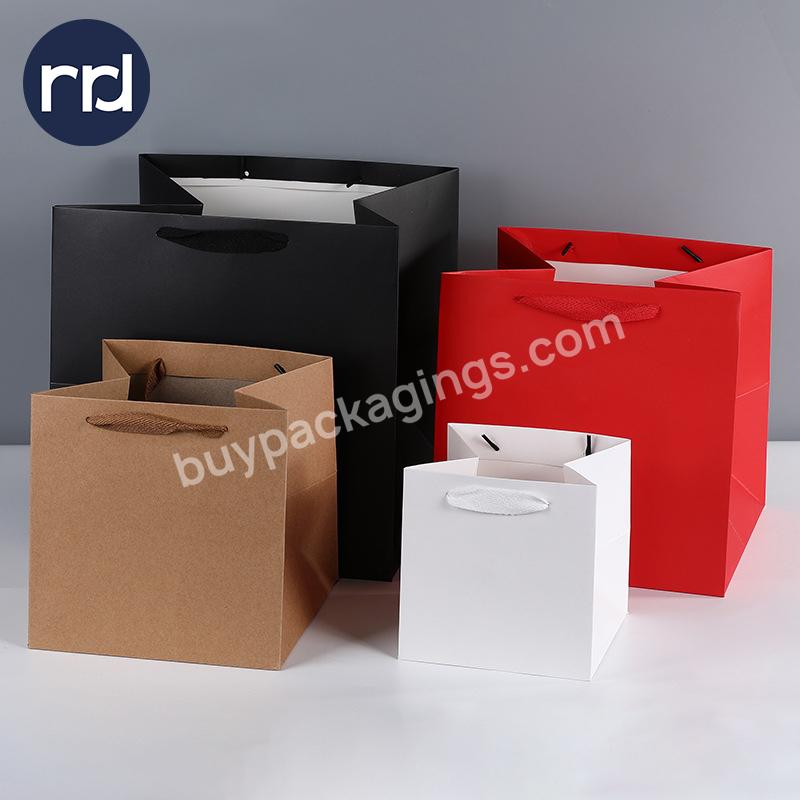 RR Donnelley OEM Wholesale Custom Designed Prime Cheap Red Wine Bottle Paper Clothing Shopping Tote Gift Bags with Handles