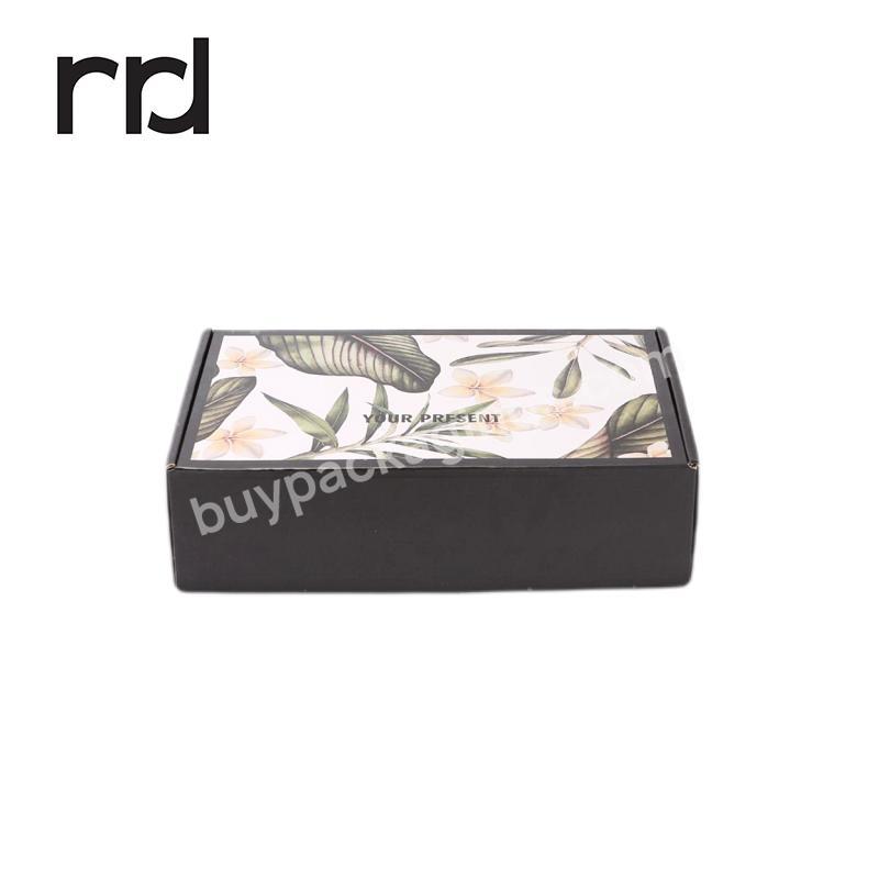 RR Donnelley Small Kraft Mailing Plain Printed Carton Packaging Shipper Black Corrugated Custom Flower Garment Hat Shipping Box