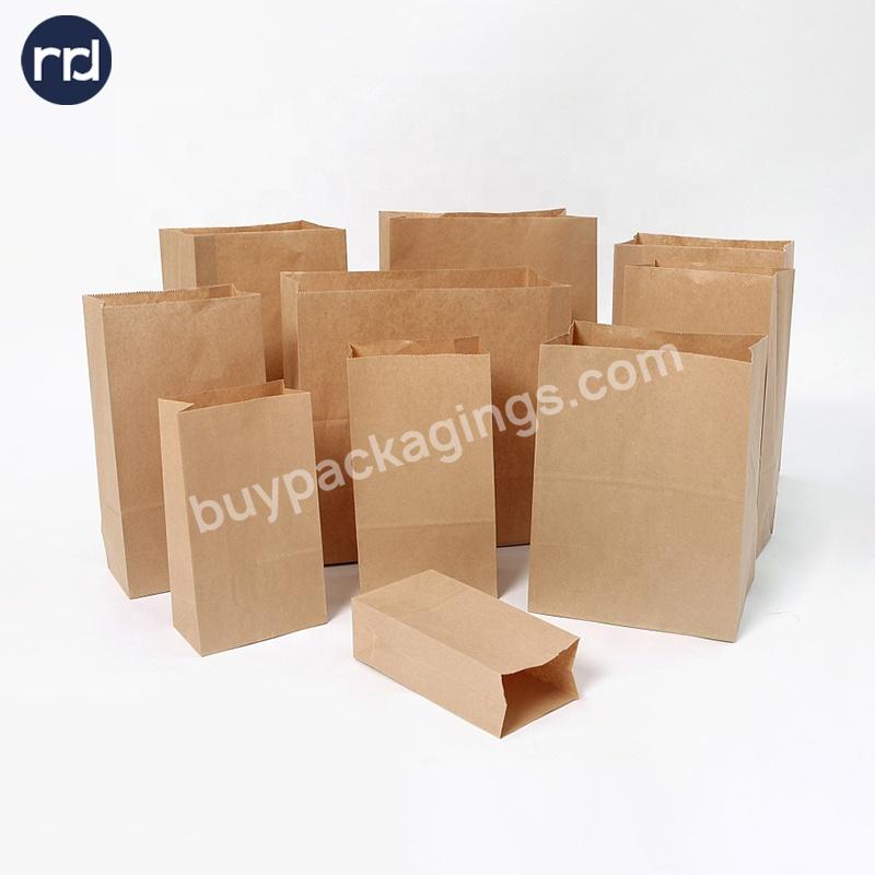 RR Donnelley Square Block Qual Seal Flat Coffee Bean Pouch Tin Tie Stand up Brown Paper Bag with bottom gusset