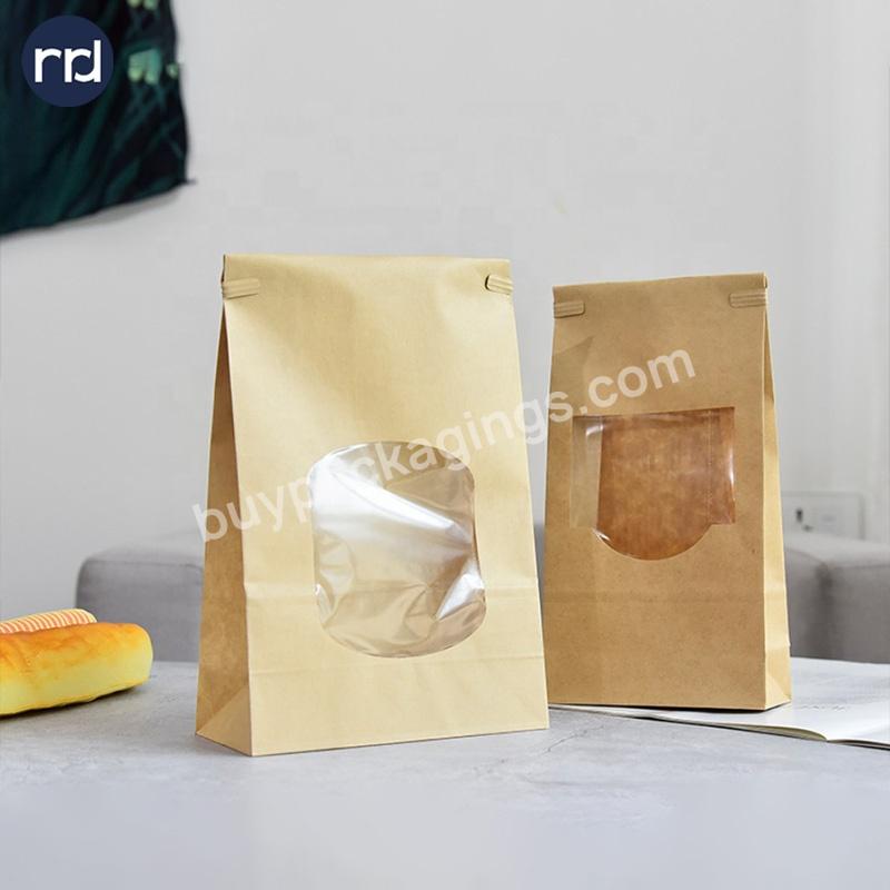 RRD Promotional Wholesale Stand up Brown Kraft Paper Ziplock Bags with Window