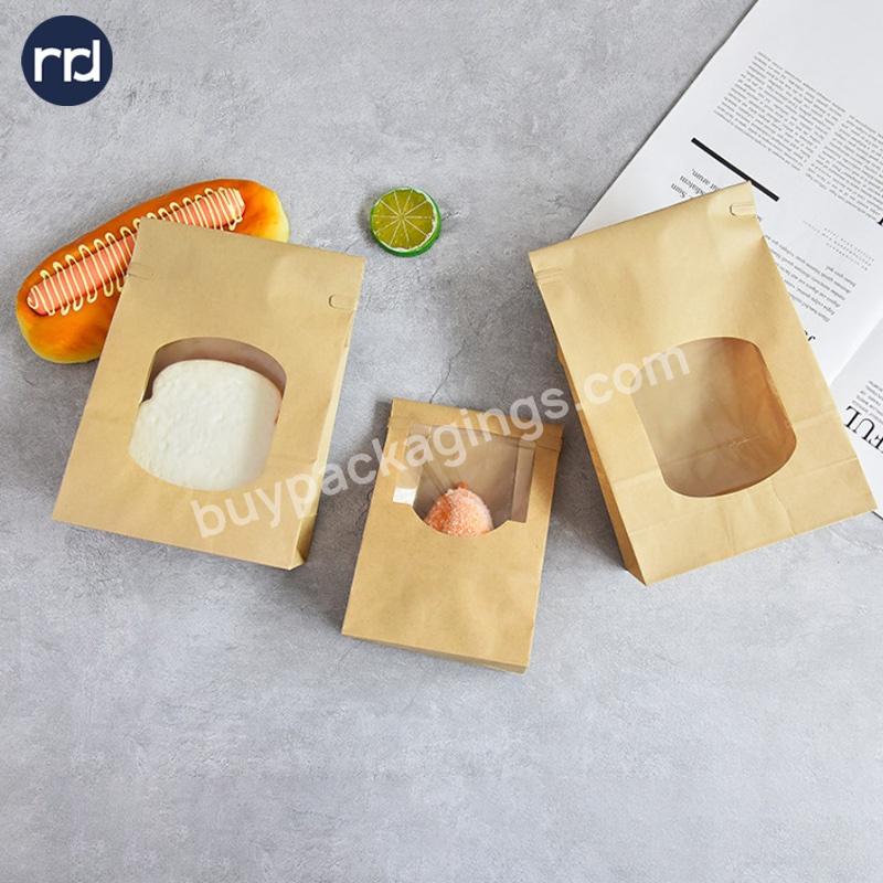 RRD Quality Controlled Kraft Paper Bag Stand up Brown Ziplock Bags with Window