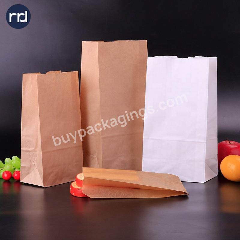 RRD Tea Heat Seal Brown Delivery Food Kraft Carrier Take Away Grocery Packaging Paper Bag