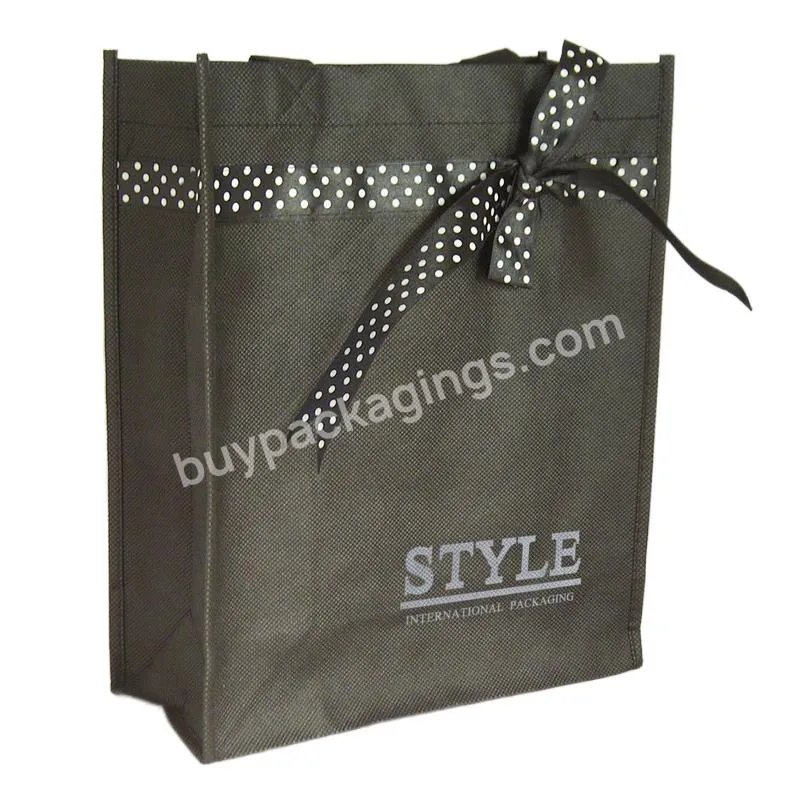 Sac A Provisions Red Black High Quality Eco-friendly Recycle Reusable Promotional Die Cut Handle Pp Non Woven Shopping Bag