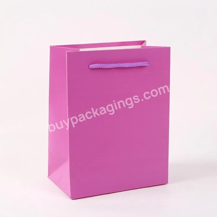 Sac D Emballage Personnalis Luxury Custom Printed Purple Kraft Paper Bag Logo