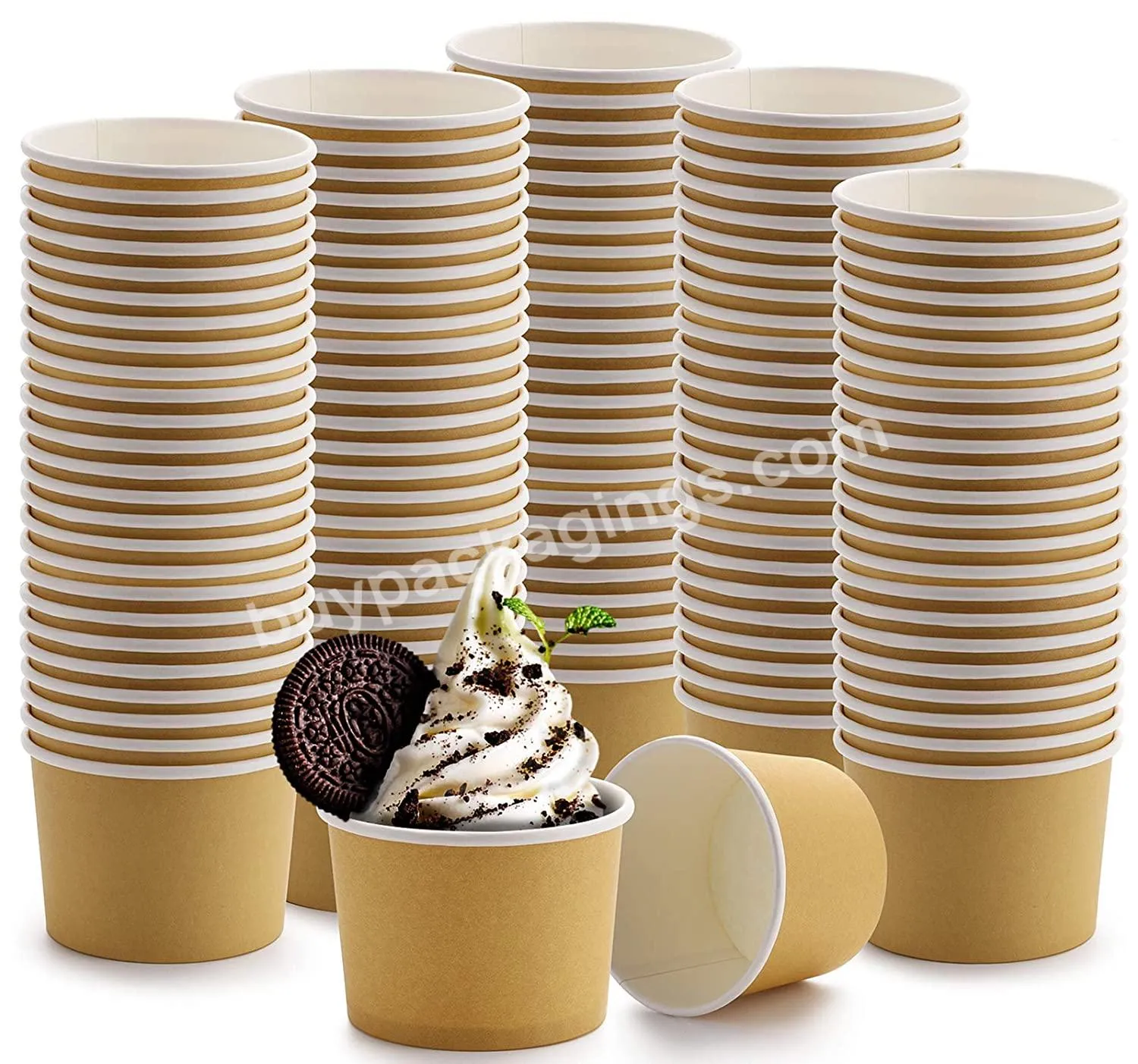 Safe 700ml Cheapest Ice Cream Paper Bowl Which Use Kraft Food Grade Paper Material