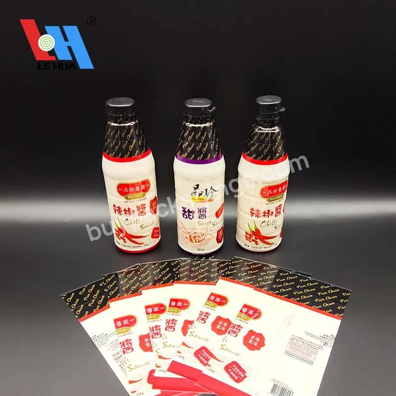 Sealed Waterproof Shrink Sleeve Film Of Hot Sauce Bottle Body Plastic Heat Shrinkable Packaging