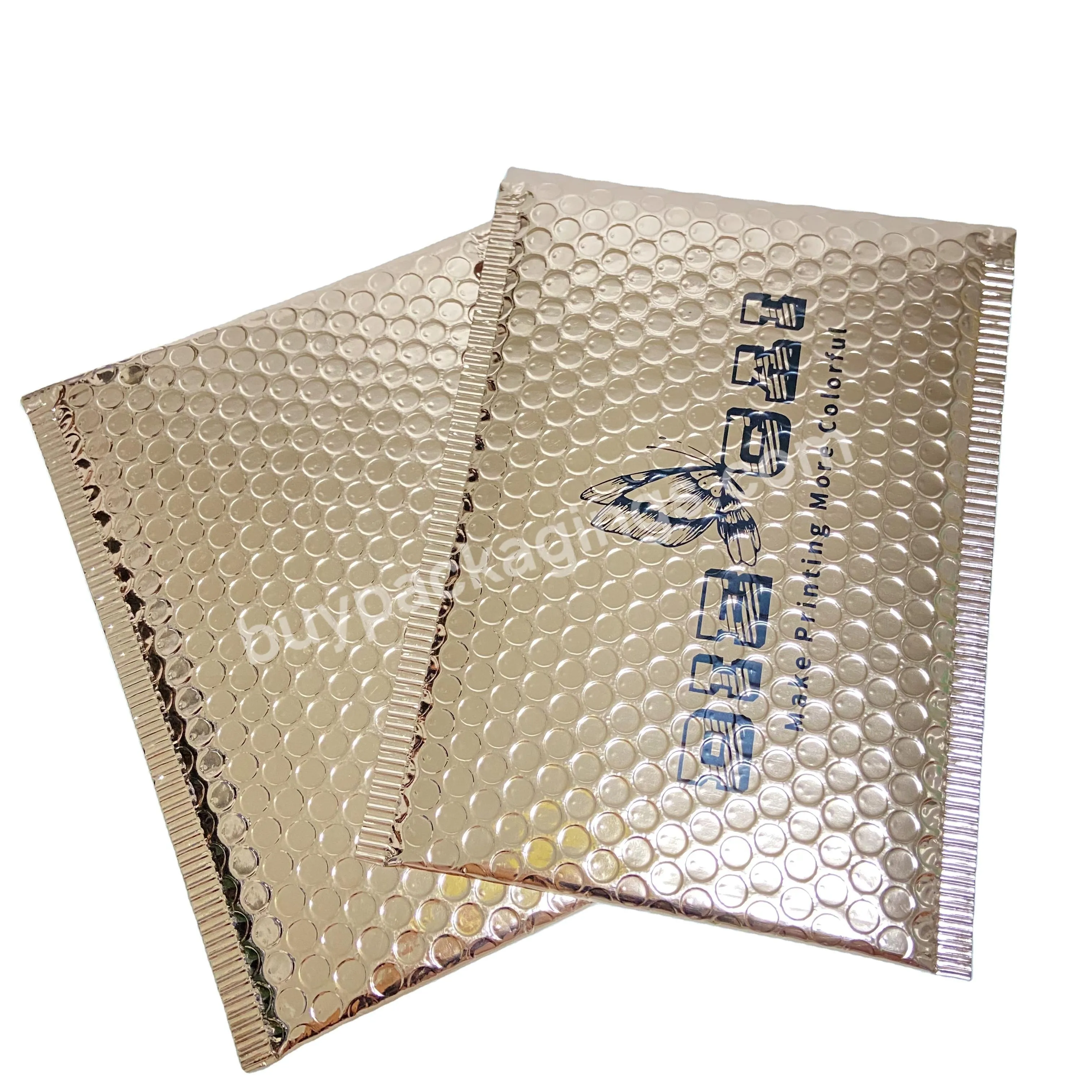 Self Seal Shipping Bags Waterproof Padded Envelopes Gold Bubble Mailers Custom Champagne Mailing Bag With Logo