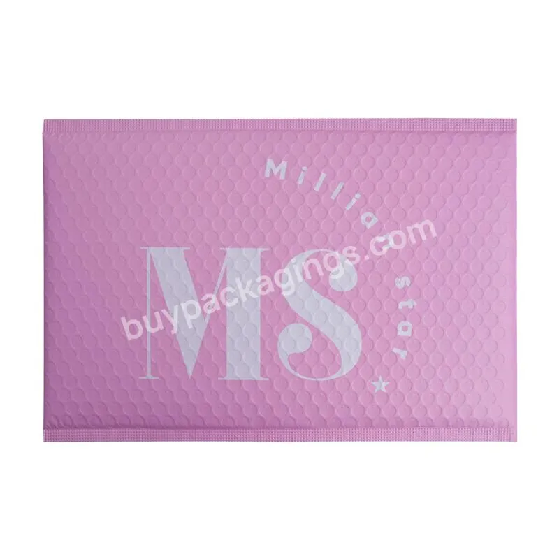 Self Sealing Recycled Water Proof Custom Print Matte Aluminum Foil Shipping Pink Bubble Envelopes Poly Mailer Bag