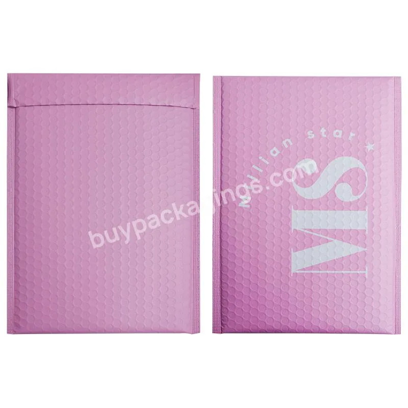 Self Sealing Recycled Water Proof Custom Print Matte Aluminum Foil Shipping Pink Bubble Envelopes Poly Mailer Bag