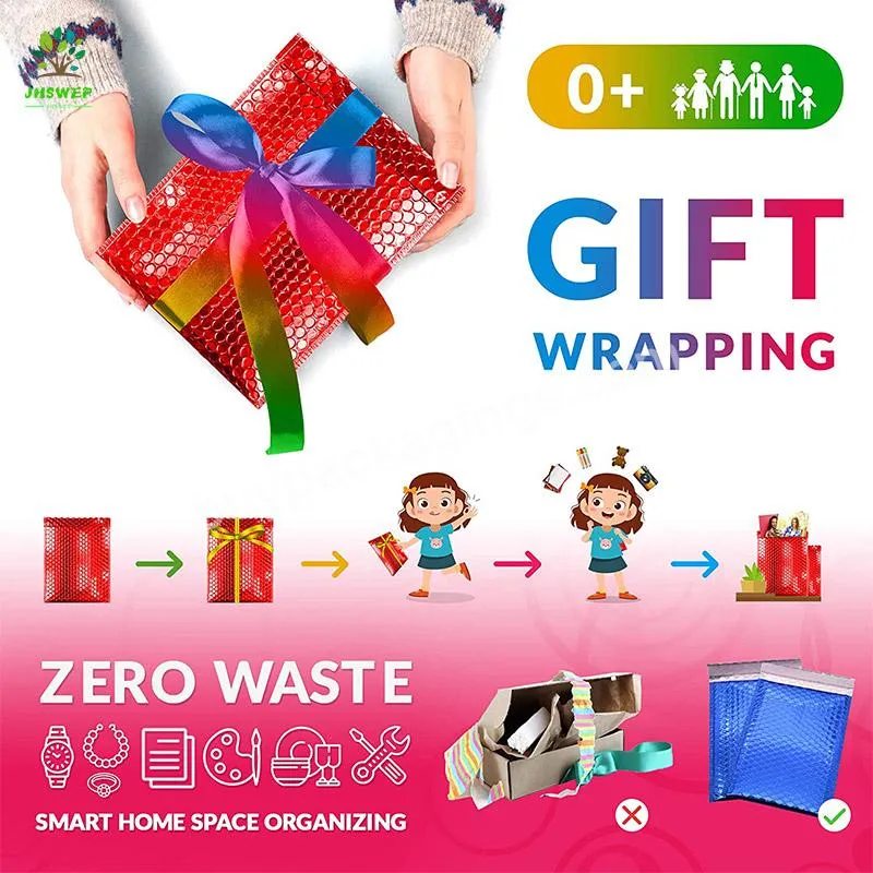 Shinning Package Cosmetic Packaging Metallic Plastic Padded Envelopes Mailing Poly Red Bubble Mailers Bags