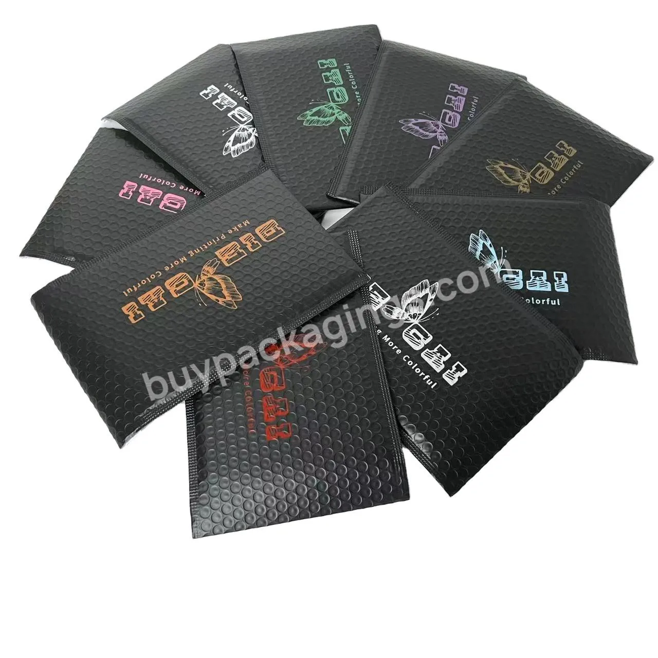 Shipping Bags Bubble Mailers Custom Black Packaging Envelopes Packing Bag For Small Business