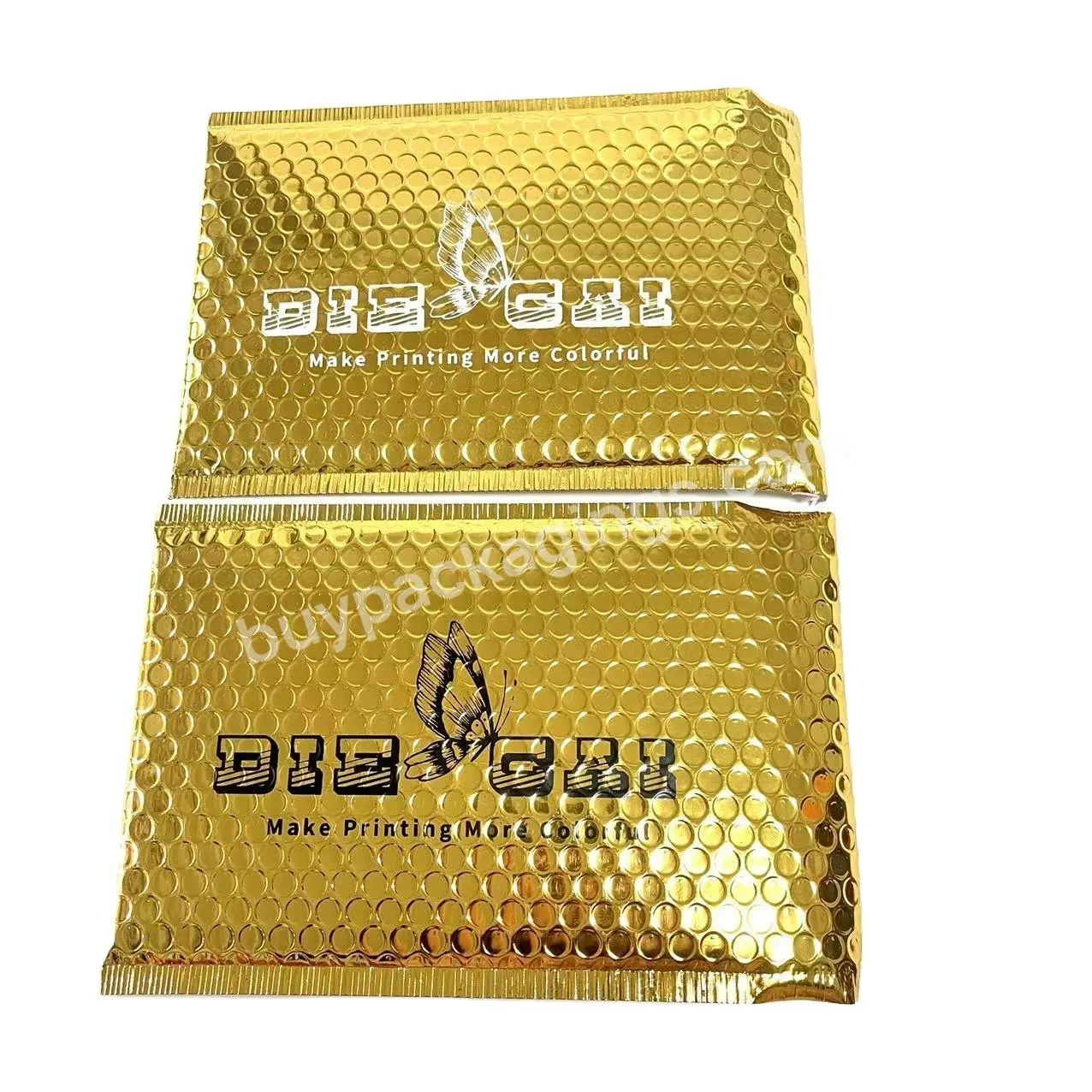 Shockproof Gold Foil Metallic Bubble Padded Wrap Packaging Envelopes Rose Gold Cosmetic Shipping Bags Custom Poly Bubble Mailers