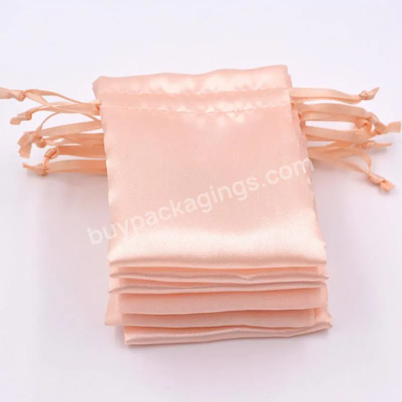 Silk Gift Bags Satin Drawstring Pouch High-quality Champagne Packaging Jewelry Necklace Bead Hair Cosmetic Storage Sachet