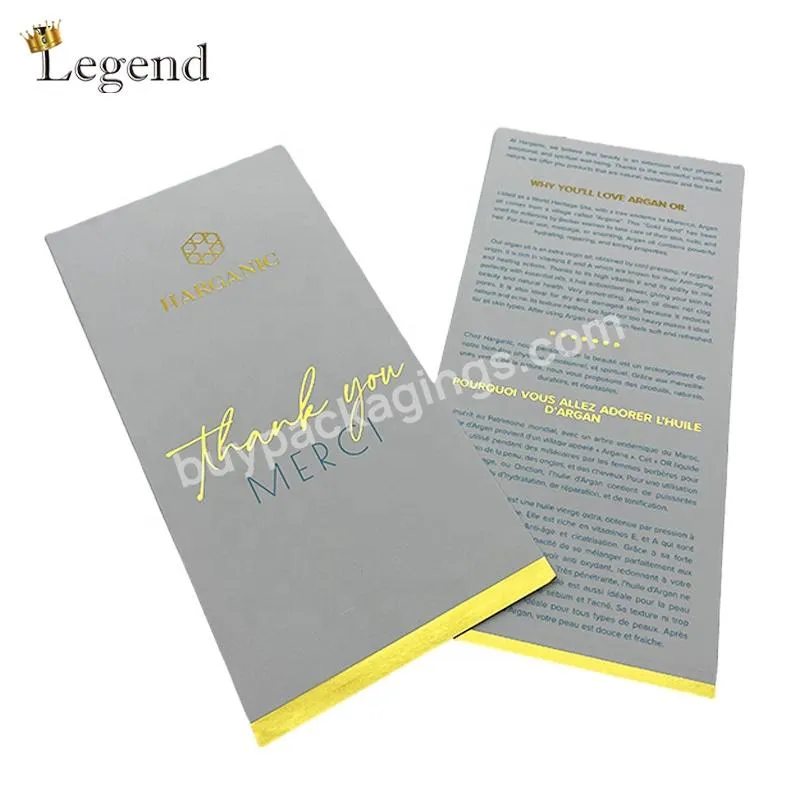 Simple Luxury Printing Gold Foil Soft Touch Lamination Gift Paper Custom Thank You Card For Business