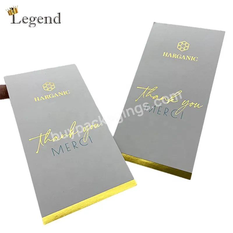 Simple Luxury Printing Gold Foil Soft Touch Lamination Gift Paper Custom Thank You Card For Business