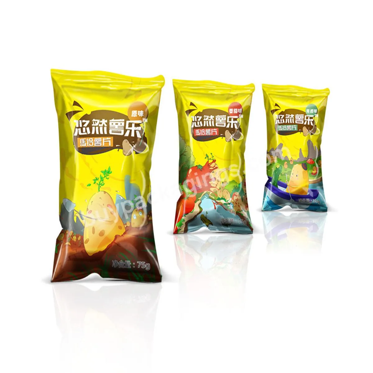 Snack Packaging Pouch Alummiun Foil Photo Chips Packaging Flexible Composite Roll Film
