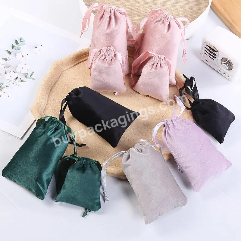 Soft Touching Satin Drawstring Jewelry Velvet Bags Wedding Candy Party Christmas Gift Fabric Package Little Pouches