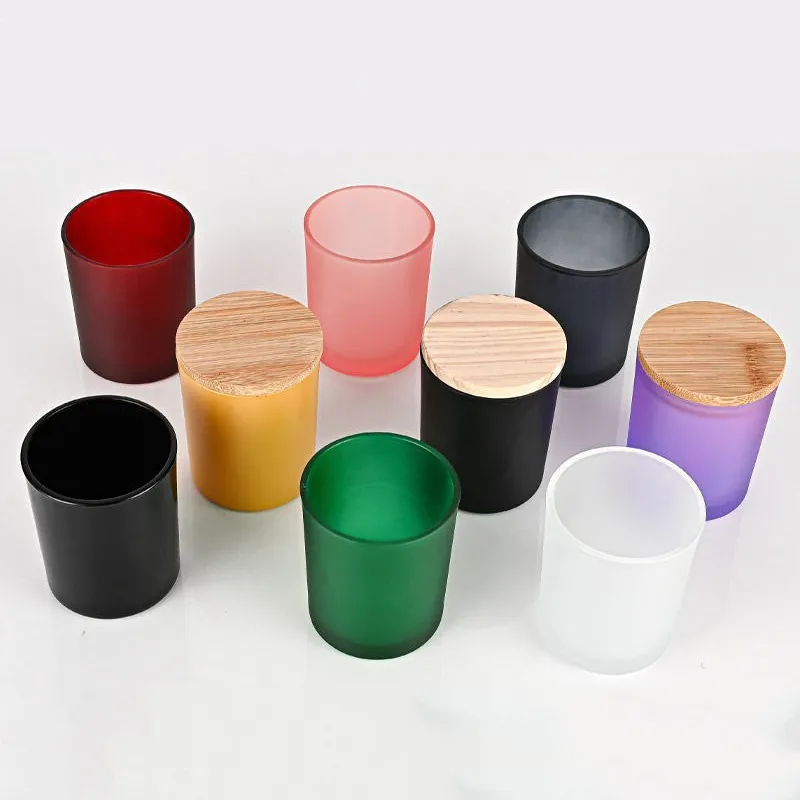 Spot 220ml Frosted Candle Cup Multi-color Candle Jar Glass Container Anti-fall Thickened Candle Cup Wholesale