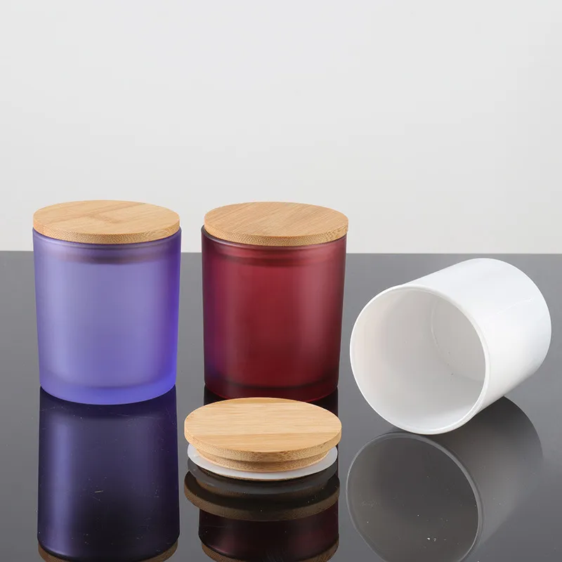 Spot Wholesale Stained Glass Aroma Candle Cup Empty Cup Frosted Fragrance Candle Holder Candle Container with Sealed lid