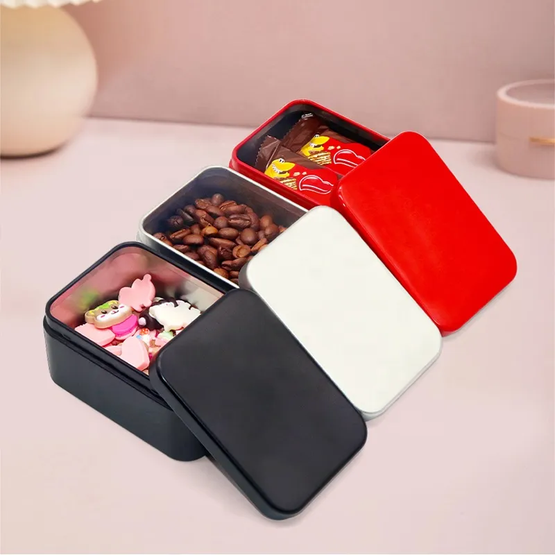 Square Candy Mints Jewelry Tea Tin Box Coffee Container Coffee Spice Black Tea Cookie Square Metal Box Tins