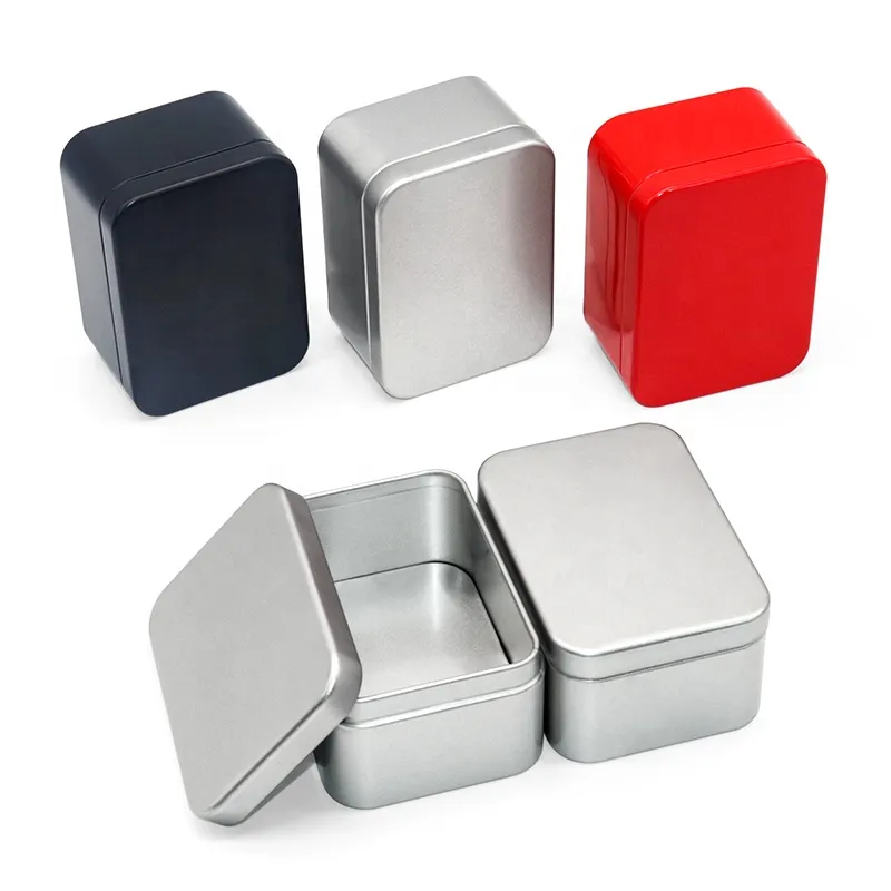 Square Candy Mints Jewelry Tea Tin Box Coffee Container Coffee Spice Black Tea Cookie Square Metal Box Tins