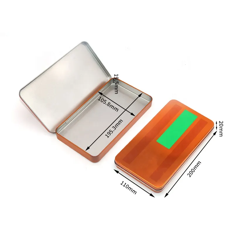 Square Metal Hinge Tea Packing Tin Box Tin Can With Lid Rectangle Tin For Candy Mint Gift Packing