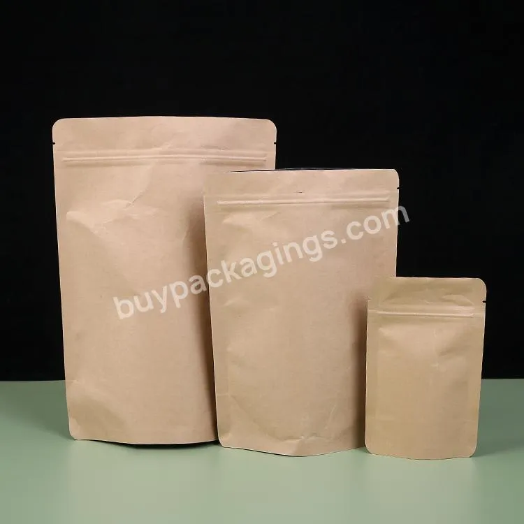 Stand Up Custom Print Spice Packaging Laminated Nylon Plastic Pouch Doypack Kraft Paper Brown Food Grade Coffee Bag With Valve