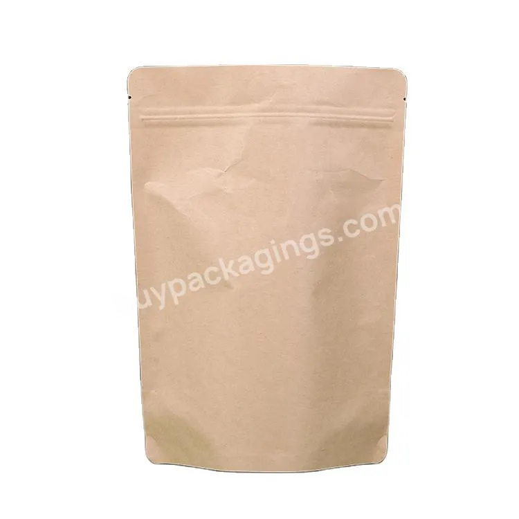 Stand Up Custom Print Spice Packaging Laminated Nylon Plastic Pouch Doypack Kraft Paper Brown Food Grade Coffee Bag With Valve