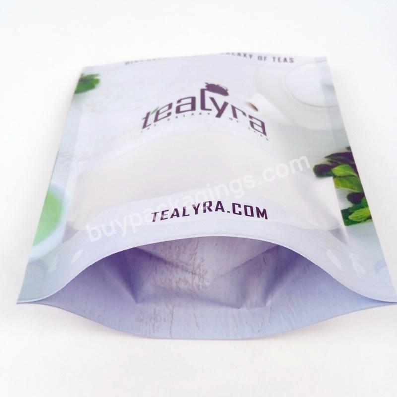 Stand Up Pouches With Window Green Tea Pouch Bag Sealing Plastic Packaging Bag For Tea Packaging Customized Heat Seal Bags Tea