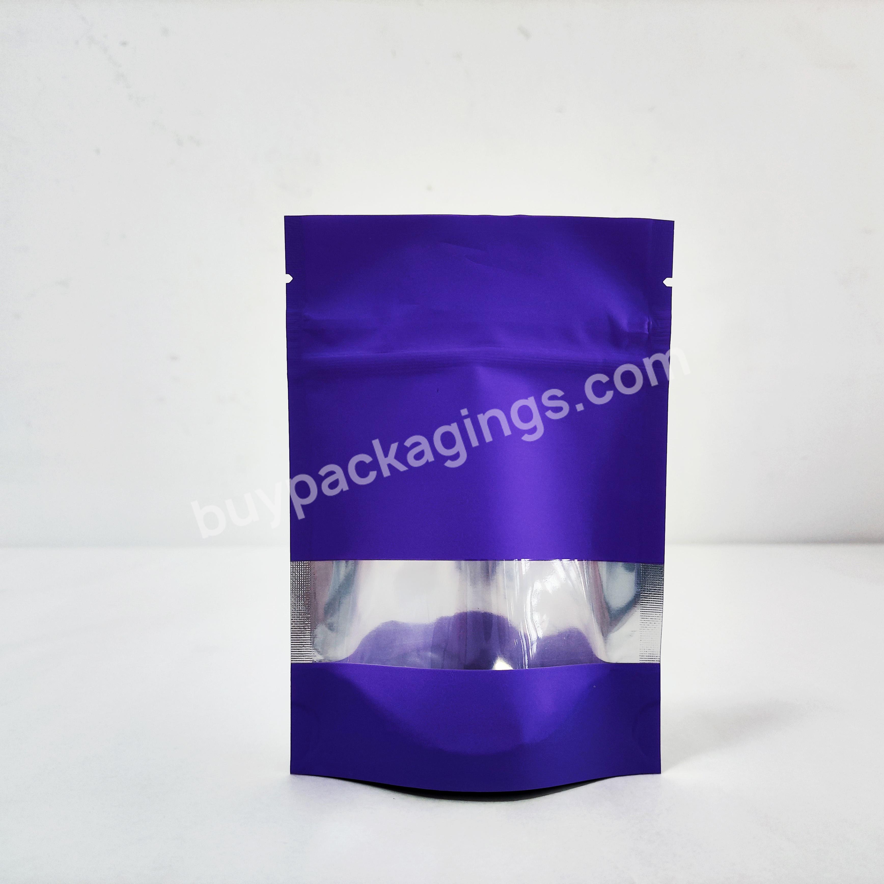 Stock Custom Matte Stand Up Pouch Aluminum Foil Resealable Doypack Ziplock Bolsa De Plastic Packaging Bag With Window