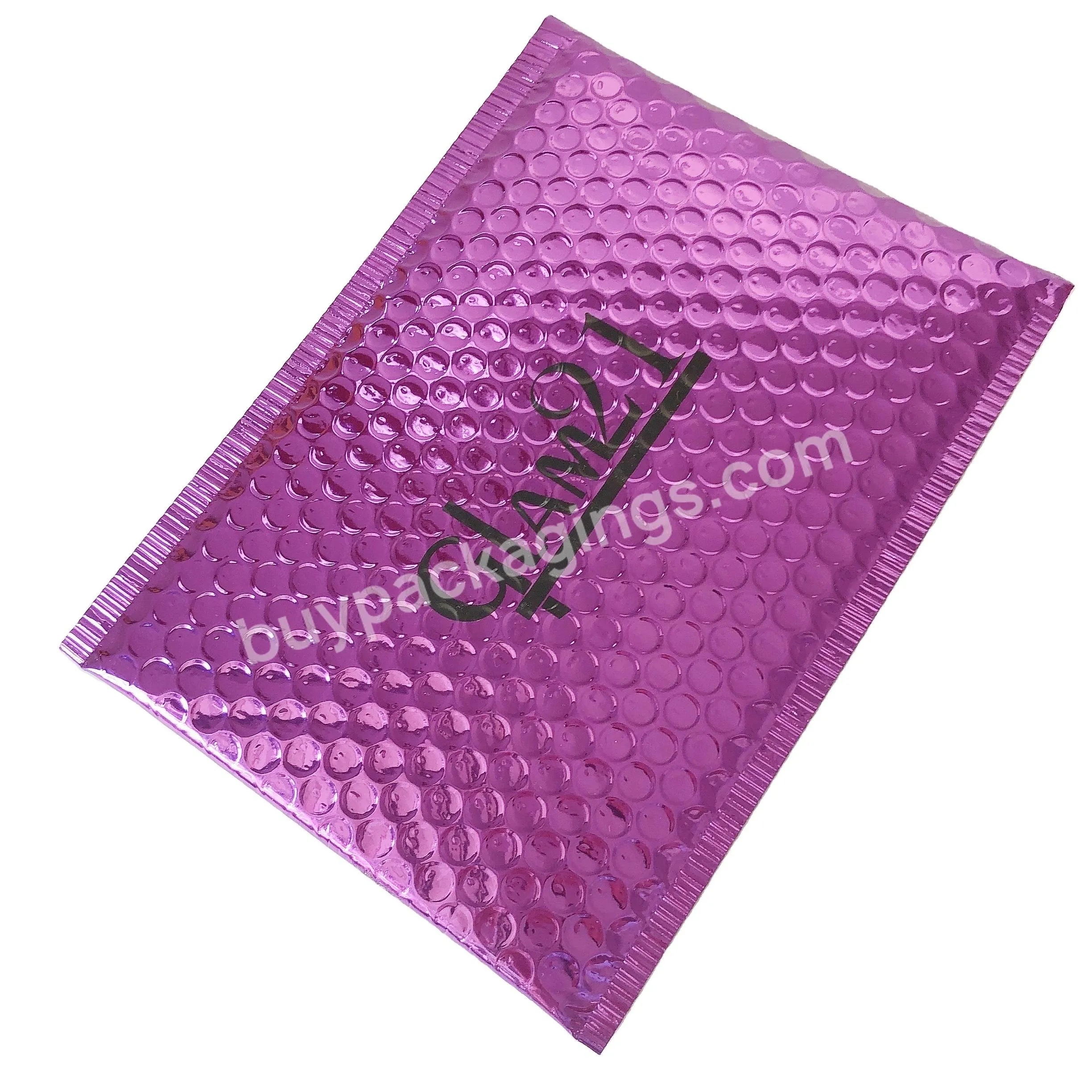 Stock Sizes Waterproof Purple Bubble Envelope 7*9 Metallic Bubble Mailer Gift Bag For Jewelry Make-up