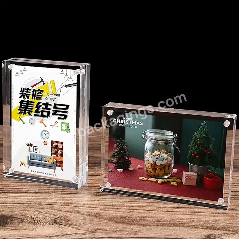 Strong Magnetic Absorption Right-angle Crystal Photo Frame Setting Table - Buy Strong Magnetic Acrylic Photo Holder Booth Frame Magnet 3.5" X 5",Acrylic Strong Magnetic Photo Frame Transparent Plate High-end Commodity Display Table Signature Card Men