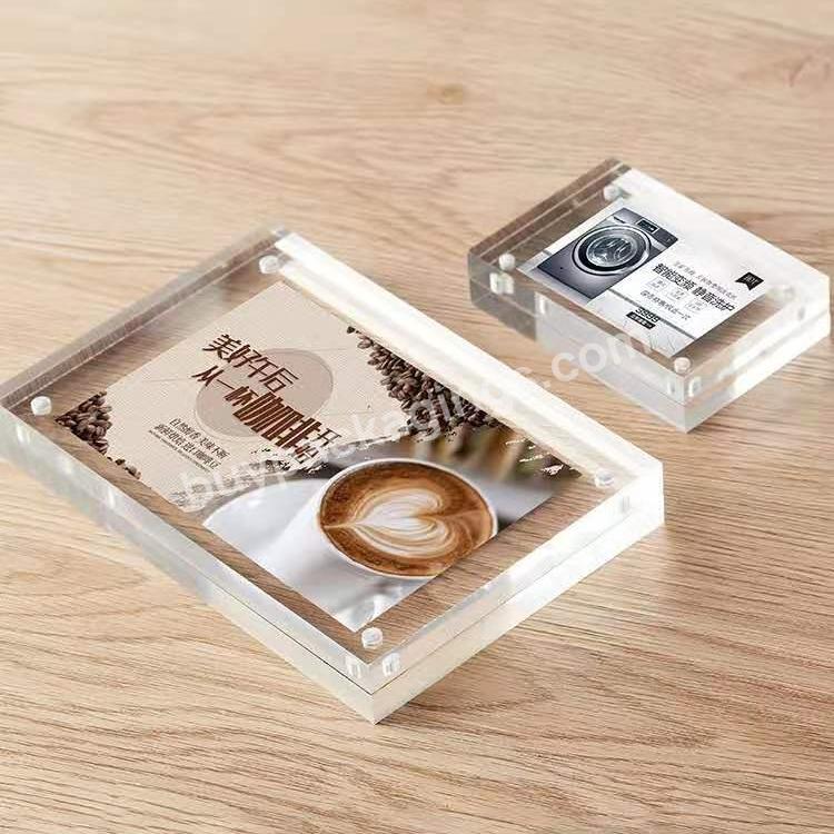 Strong Magnetic Acrylic Photo Frame Transparent Thicken Table Card Holder Creative Photo Frame Crystal Glass Picture Frame