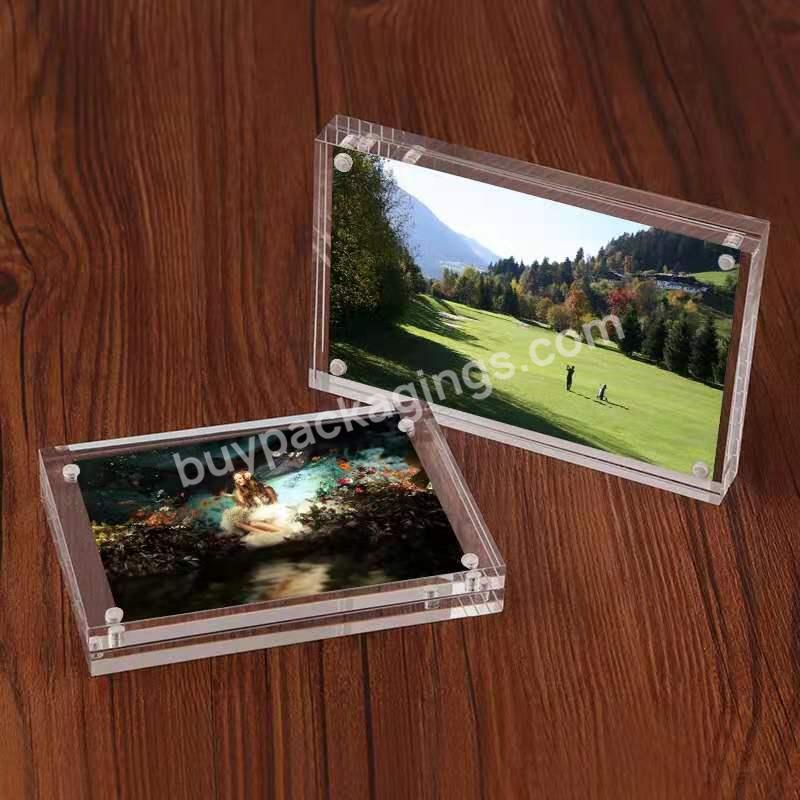 Strong Magnetic Acrylic Photo Frame Transparent Thicken Table Card Holder Creative Photo Frame Crystal Glass Picture Frame - Buy Modern Perspex Photo Frame Acrylic Floating Picture Frame Wholesale,Clear Acrylic Magnetic Photo Frame Block 3x4 Inches P