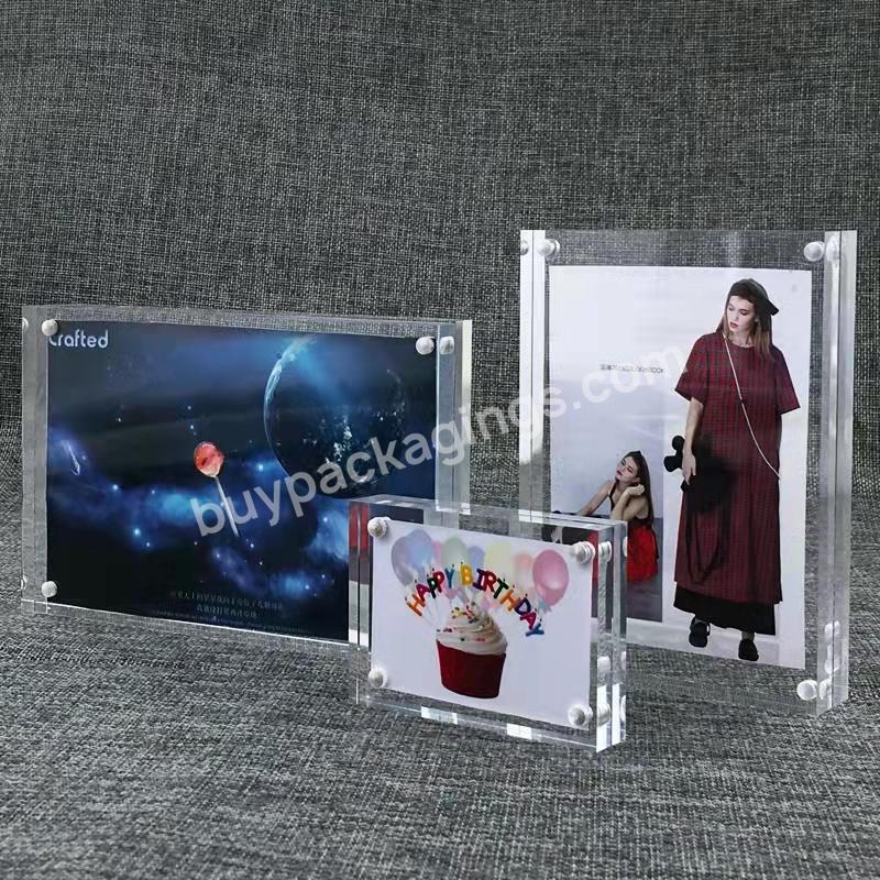 Strong Magnetic Acrylic Photo Holder Booth Frame Magnet 3.5" X 5" - Buy Acrylic Double Sided Desktop Strong Magnetic Picture Frames Photo Frame Sign Holders,Strong Magnetic Photo Frame Desktop Billboard Double Sided Clear Acrylic Frames Picture,Stron