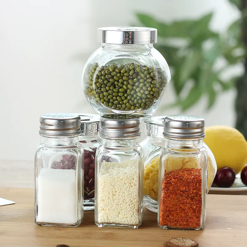 Supply 200ML450ML750ML1400MlL Clear Spice Jars Seasoning Glass Storage Bottles